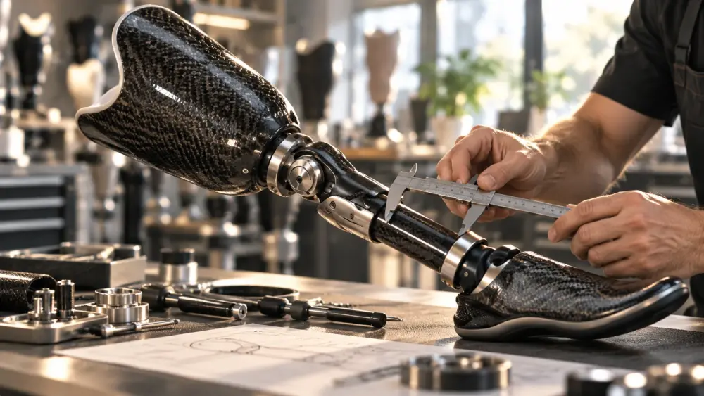 Contrôle des dimensions d’une prothèse en atelier